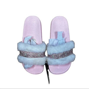 Bebe Girls Fur Slides 4/5
